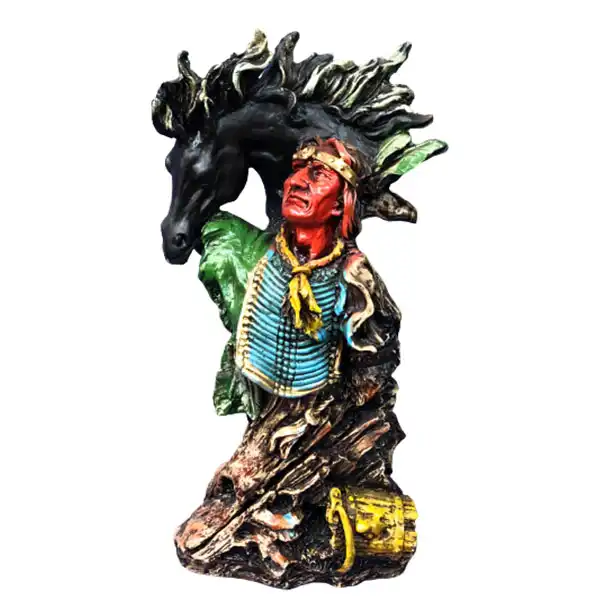 مجسمه دنیا دکوری سرمد مدل سرخپوست و اسب