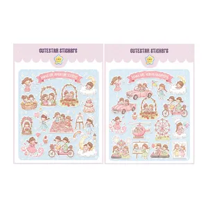 برچسب کیوت استار مدل اسکرپ بوک طرح دختر بانمک مجموعه دو عددی