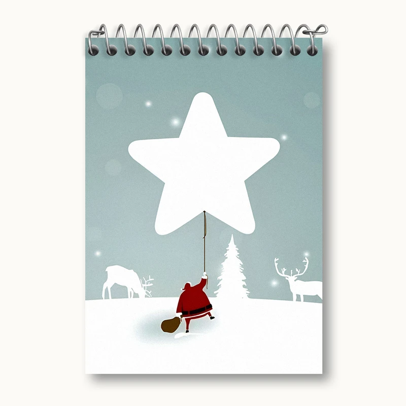 دفتر یادداشت 50 برگ خندالو طرح بابانوئل و کریسمس کد N5686