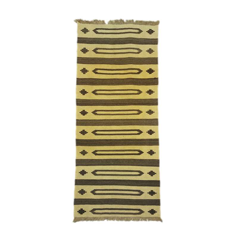 گلیم دستبافت یک و نیم متری طرح خودرنگ مدرن کد 200801