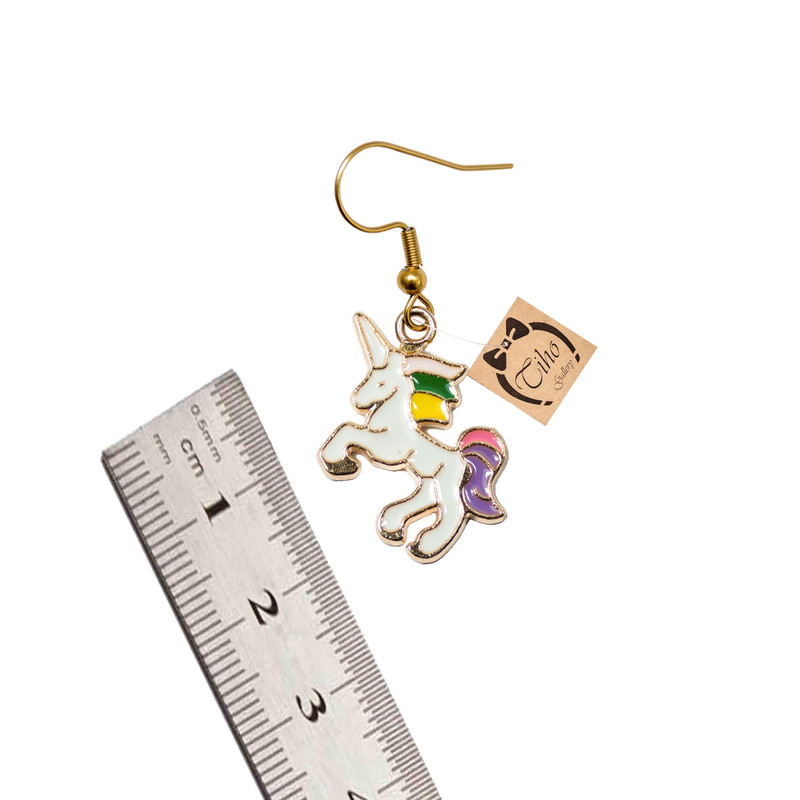 گوشواره دخترانه مدل یونیکورن اسب تک شاخ گوشواره دخترانه مدل یونیکورن اسب تک شاخ