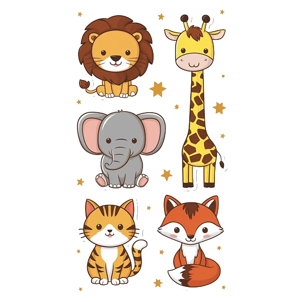 استیکر پارچه و لباس پاد آفرین طرح کارتونی بچگانه حیوانات کد 4139