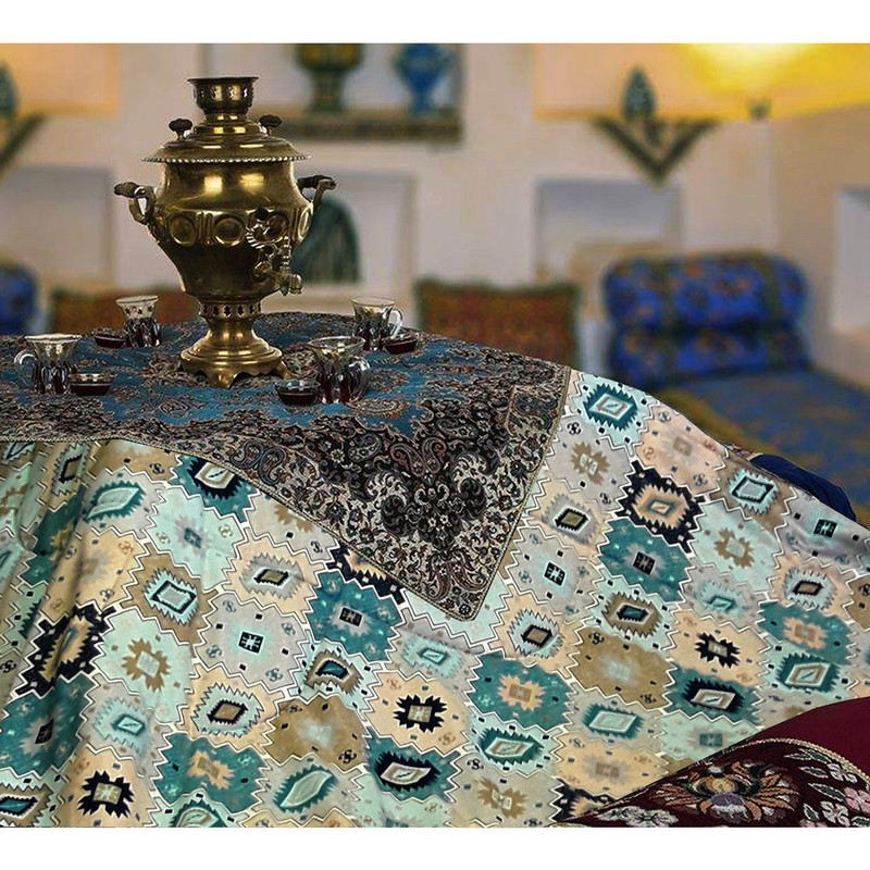 لحاف کرسی سندس مدل فیروزه کد F659 سایز 350x350 سانتی متر