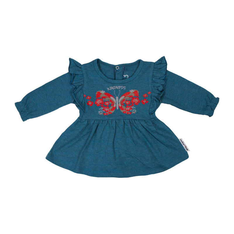 پیراهن نوزادی آدمک مدل پروانه کد 127200 رنگ آبی