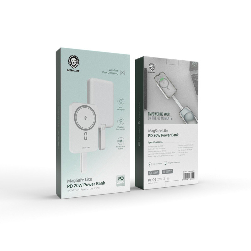 پاور بانک گرین لاین مدل  MagSafe Lite PD 20W ظرفیت 10000 میلی آمپر ساعت