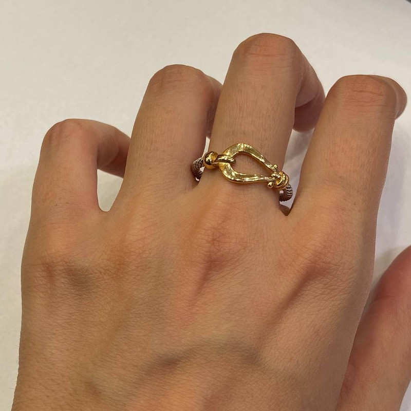 انگشتر طلا 18 عیار زنانه الی گالری مدل فرد امگا سایز 54