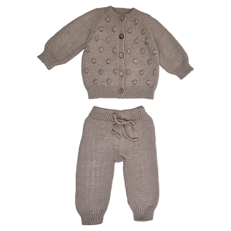 ست ژاکت و شلوار نوزادی مدل توپی