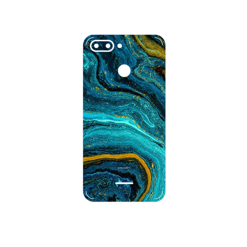 برچسب پوششی ماهوت مدل Turquoise marblewith golden streaks مناسب برای گوشی موبایل شیائومی Redmi 6