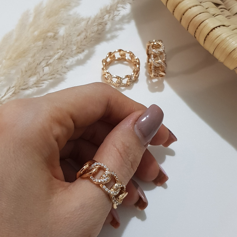 انگشتر زنانه ژوپینگ مدل نگینی 3486