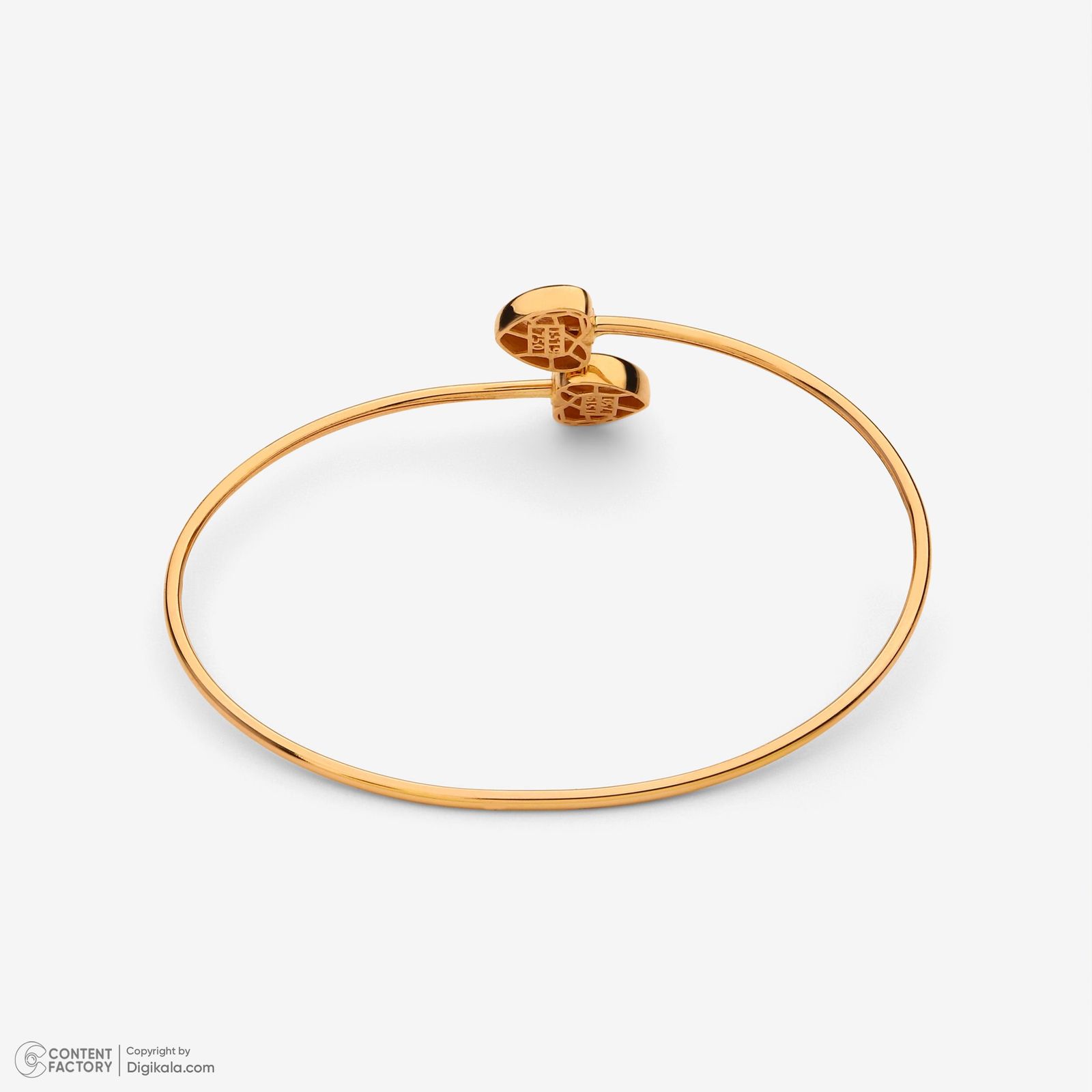 بنگل طلا 18 عیار زنانه حافا گلد مدل قلب کد bn009 -  - 2