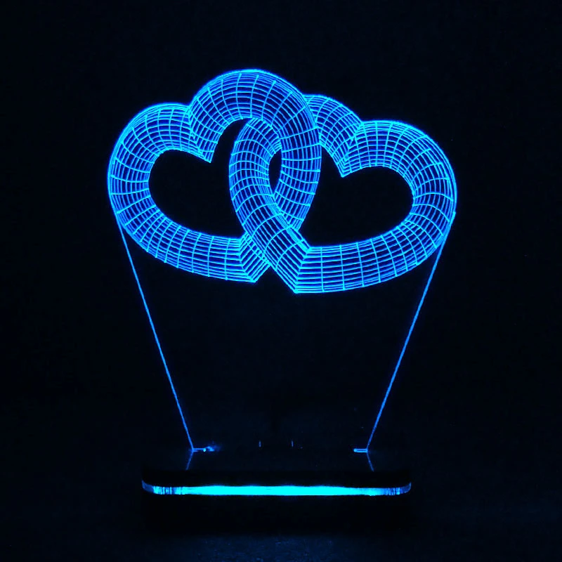 چراغ تزئینی سان لیزر طرح حلقه قلب مدل تک رنگ