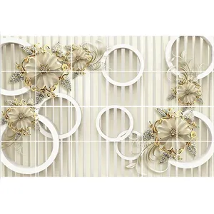 تایل سقفی آسمان مجازی طرح گل کد 3D1678-24 سایز 60x60 سانتی متر مجموعه 24 عددی