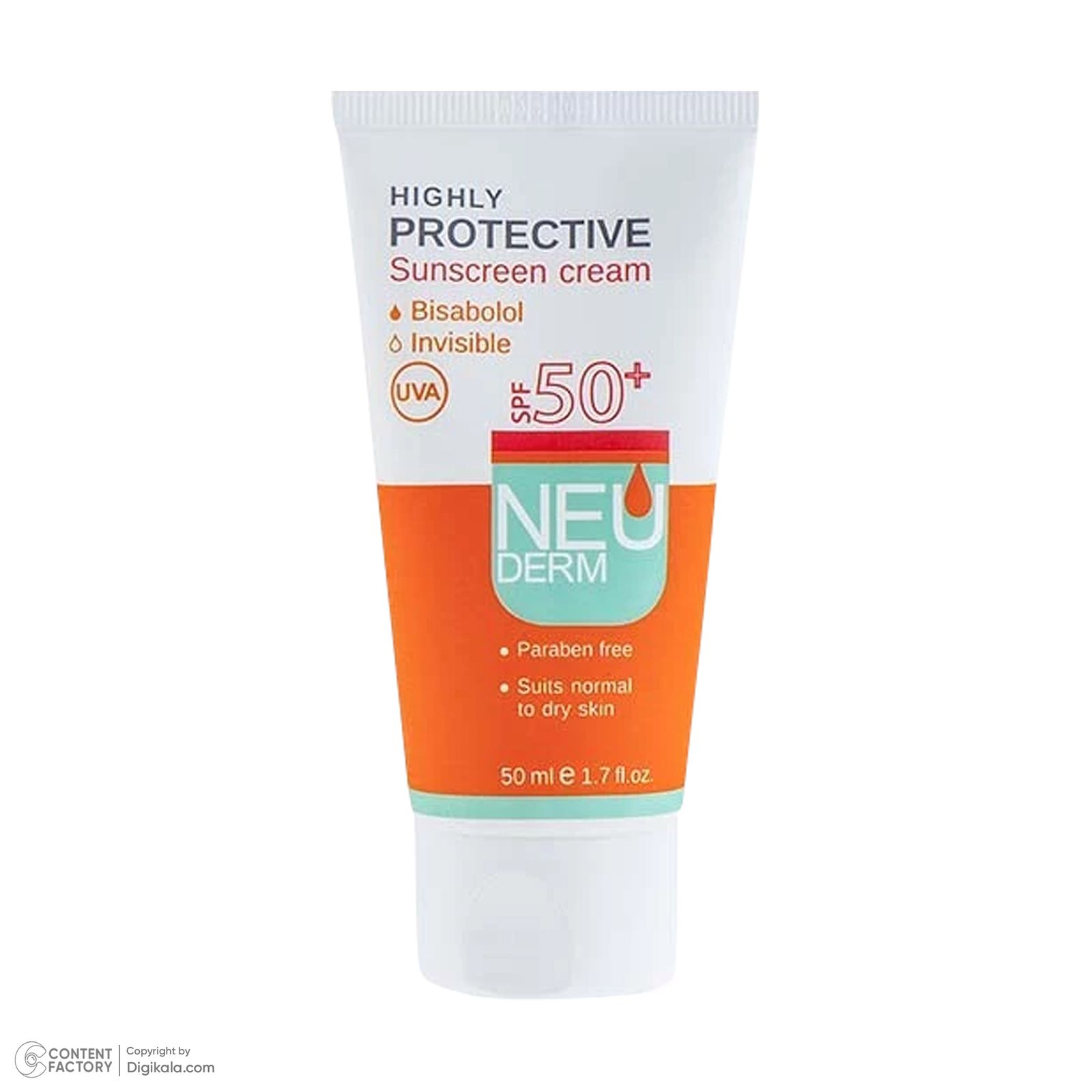 کرم ضد آفتاب بدون رنگ نئودرم SPF50 مدل Highly Protective Invisible محافظ UVA ،UVB، ضد چروک، ضد لک، حجم 50 میلی‌لیتر -  - 2