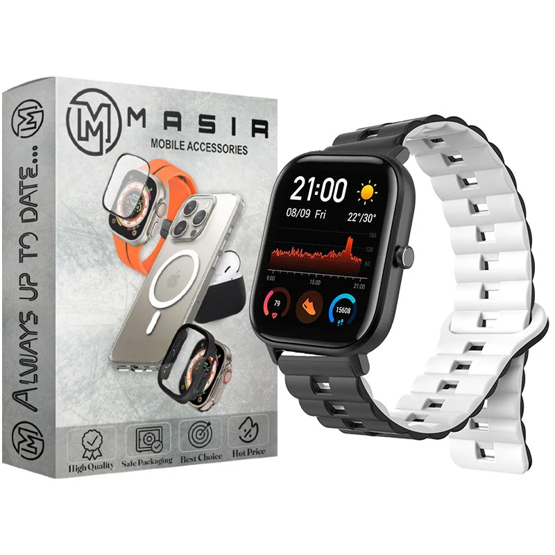 بند مسیر مدل Silicone 2C Reverse Magnetic مناسب برای ساعت هوشمند ناتینگ CMF Watch Pro 