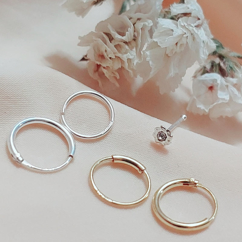 پیرسینگ نقره زنانه آی ام مدل حلقه ای مجموعه 5 عددی