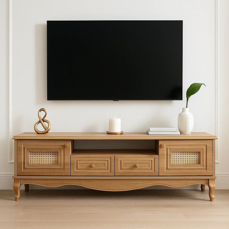 میز تلویزیون آرچین چوب مدل رایکا مناسب برای تلویزیون تا 75 اینچ