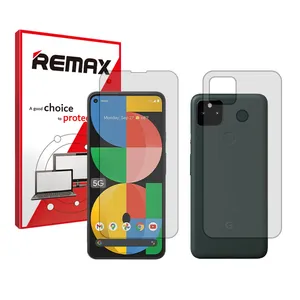 Remax clear screen protector HyGEL model suitable for Google Pixel 5a 5G mobile phone along with the phone back protector