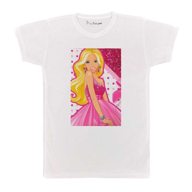 تی شرت بچگانه پرمانه طرح باربی کد pmt.3992