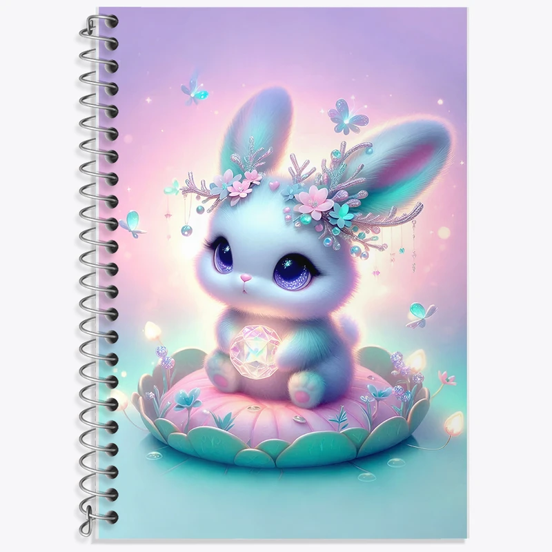 دفتر زبان 50 برگ خندالو مدل سه خط طرح خرگوش بامزه کد F5377