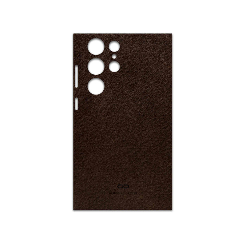 برچسب پوششی ماهوت مدل Dark-Brown-Leather مناسب برای گوشی موبایل سامسونگ Galaxy S23 Ultra