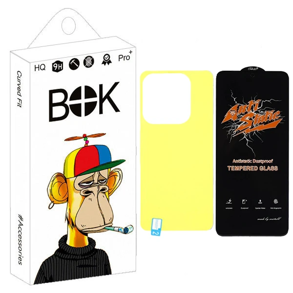 محافظ صفحه نمایش بوک مدل Antistatic Touch مناسب برای گوشی موبایل شیائومی Redmi note 14 به همراه محافظ پشت گوشی