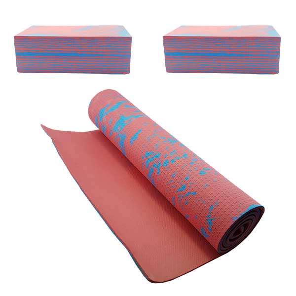 آجر یوگا کد 04 مجموعه 2 عددی به همراه زیرانداز یوگا