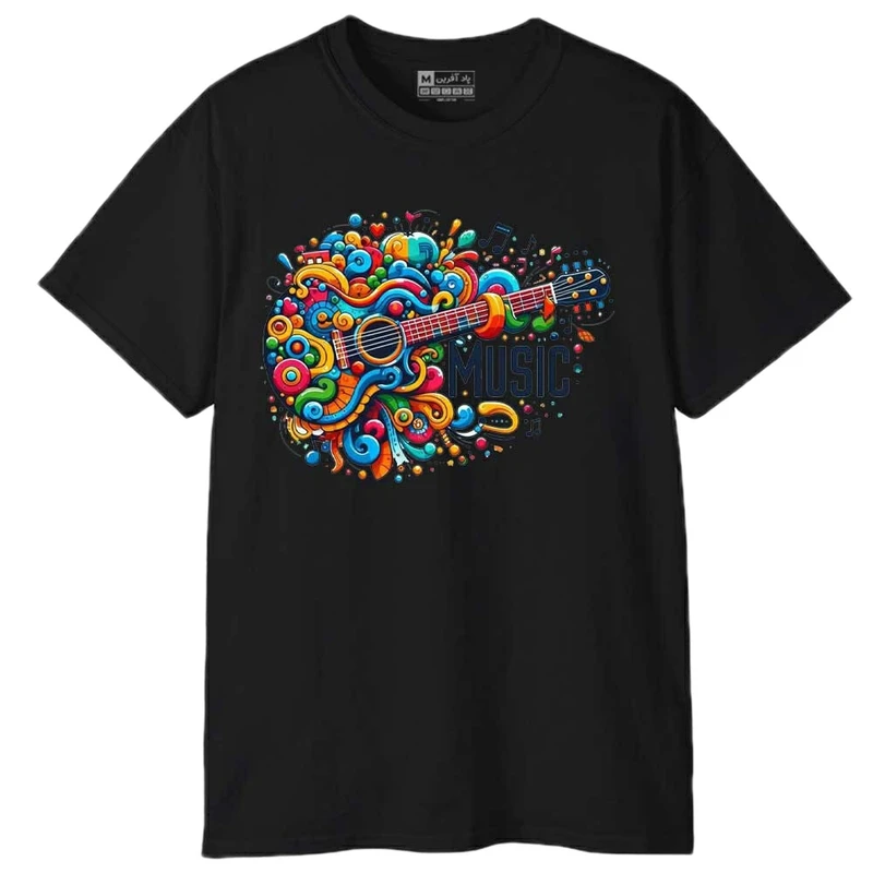 تی‌شرت آستین کوتاه مردانه پاد آفرین مدل جذاب گیتار کد 1636