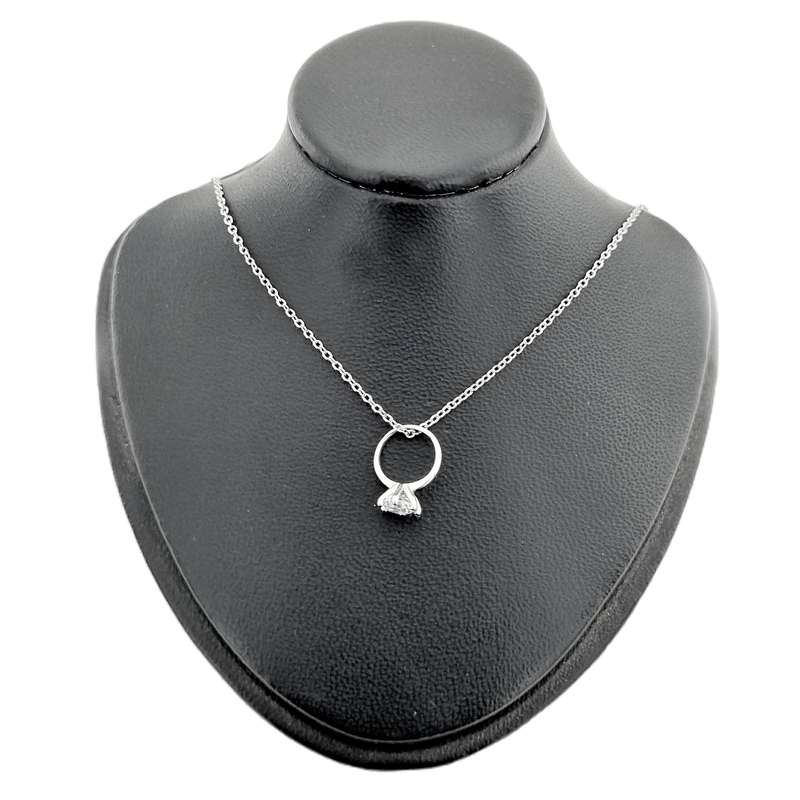 گردنبند نقره زنانه مدل انگشتر سولیتر SN1123