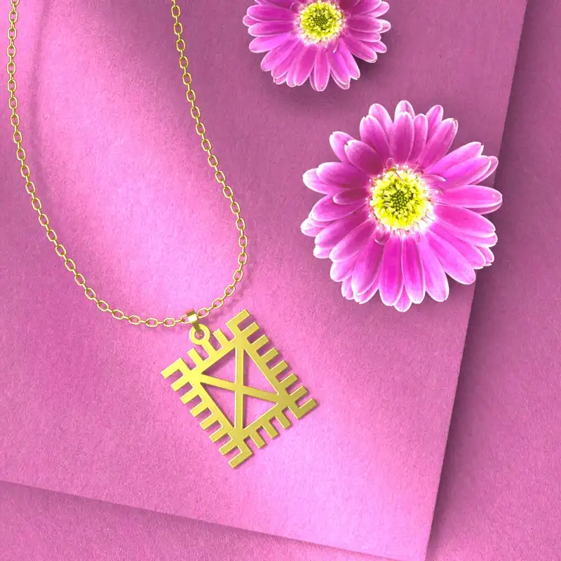 گردنبند طلا 18 عیار زنانه مدوپد مدل هندسی کد D2-1-1124