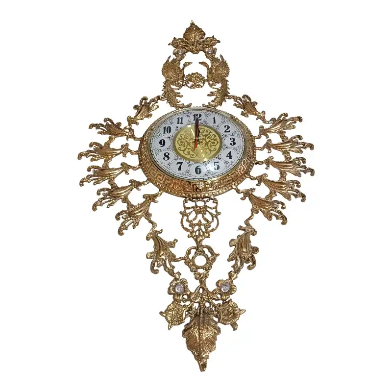 ساعت دیواری برنجی مدل سیمرغ کد H-1220