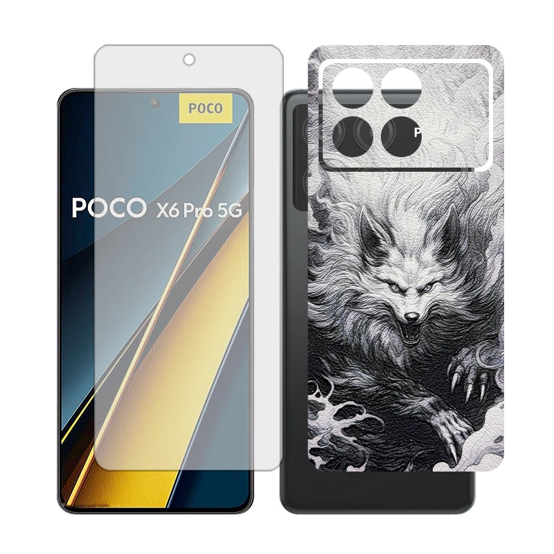 محافظ صفحه نمایش مات گلس مدل Together مناسب برای گوشی موبایل شیائومی Poco X6 Pro به همراه برچسب پوششی پشت گوشی