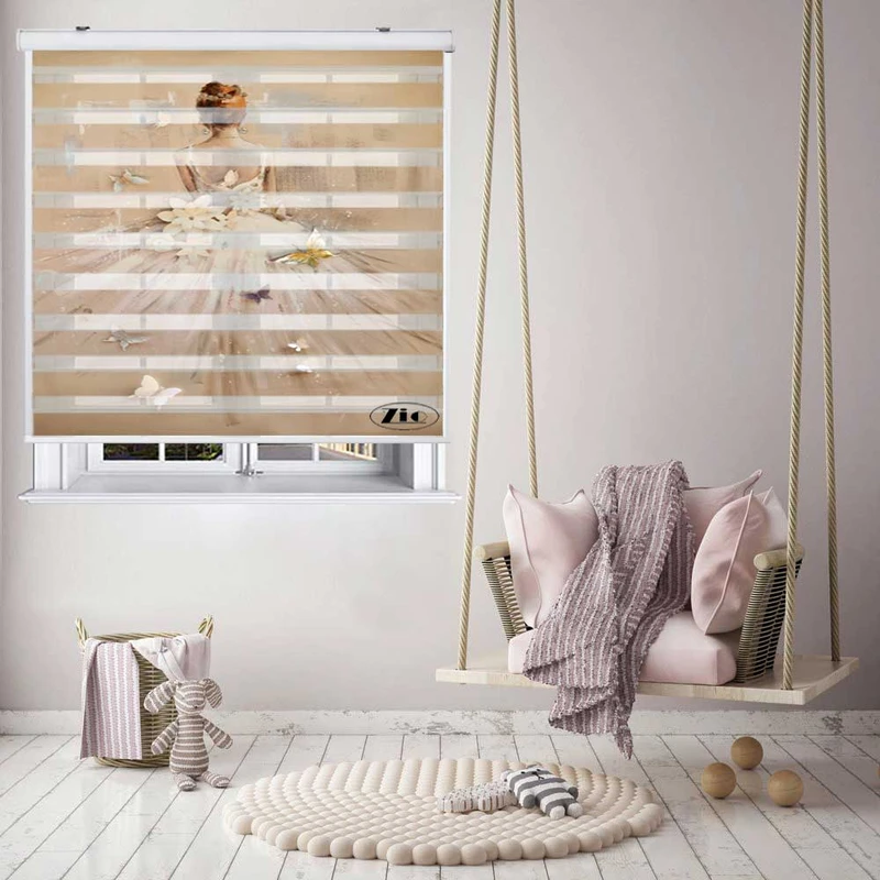 پرده زبرا زیو کد P6057 سایز 150x150 سانتی متر