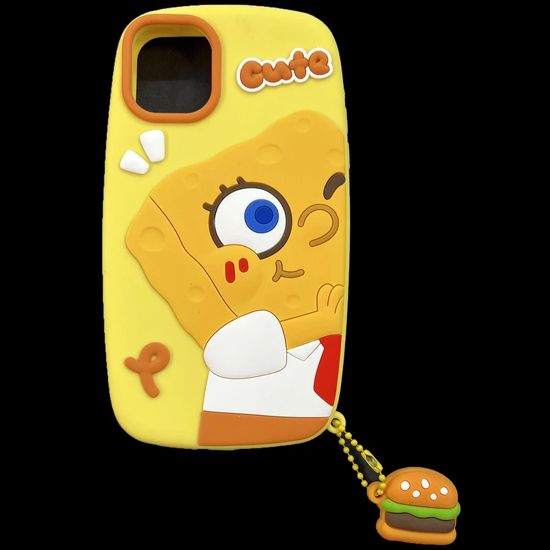 کاور مدل باب اسفنجی مناسب برای گوشی موبایل اپل iphone 11 به همراه آویز