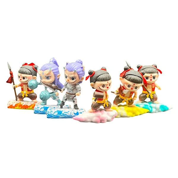 فیگور مدل نژا طرح لبوبو ارتفاع 9 سانتی‌متر بسته 6 عددی