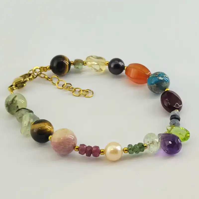 دستبند زنانه مدل سنگ چاکرا جواهری کد 0032