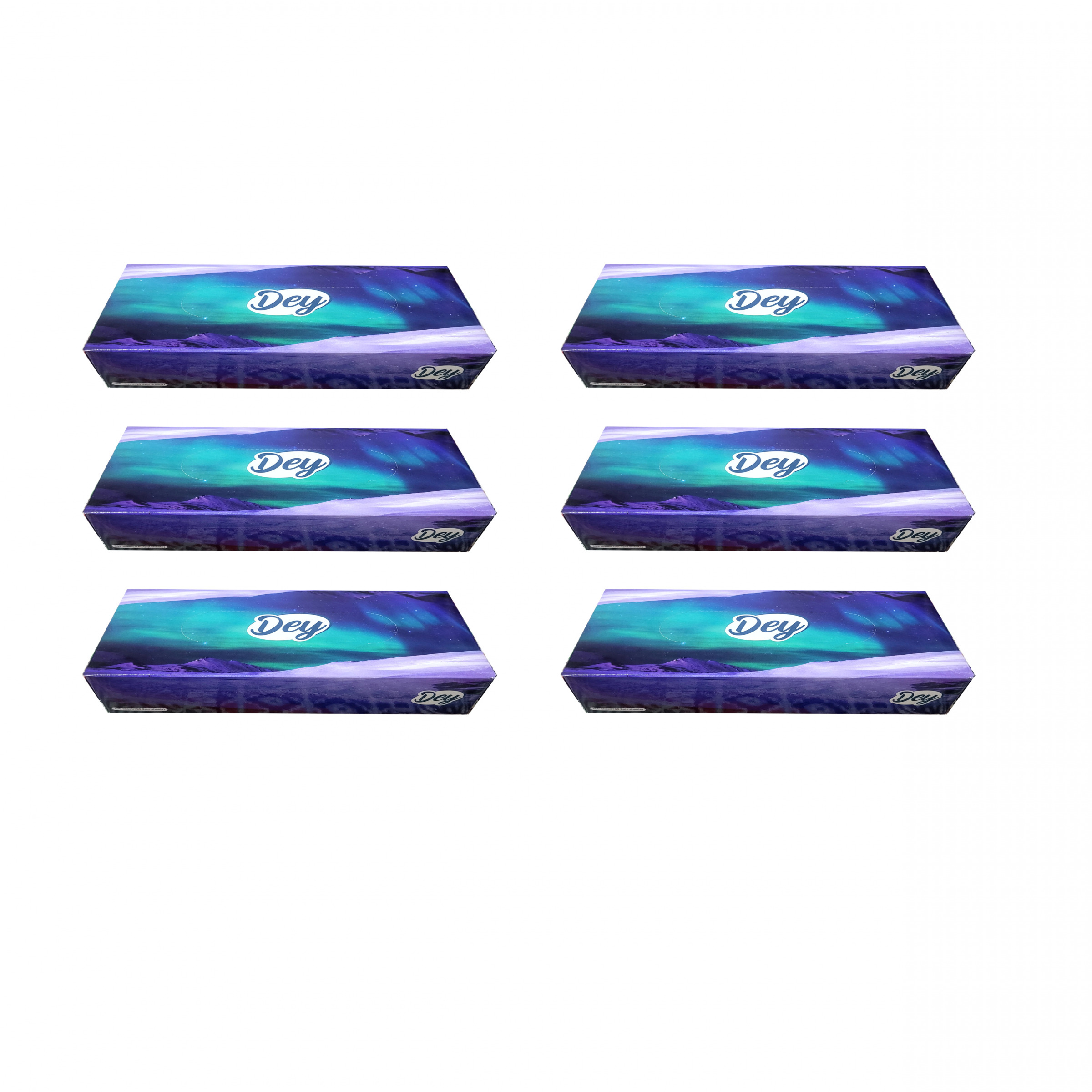 دستمال کاغذی 200 برگ دی مدل جعبه‌ای مجوعه 6 عددی