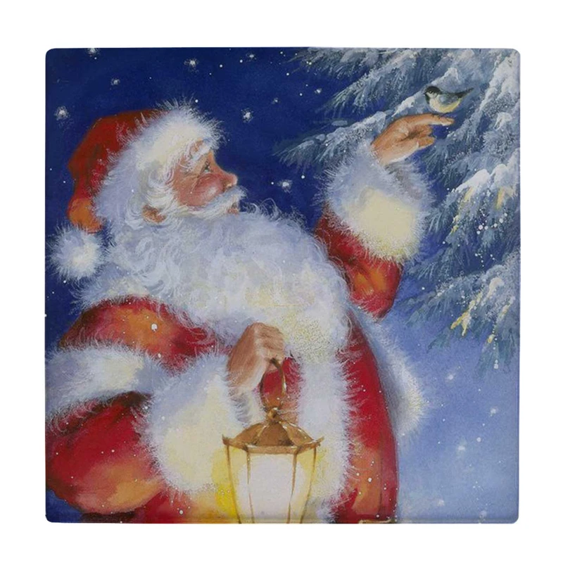 زیر لیوانی طرح بابانوئل و پرنده کوچک کد    3888785_2123