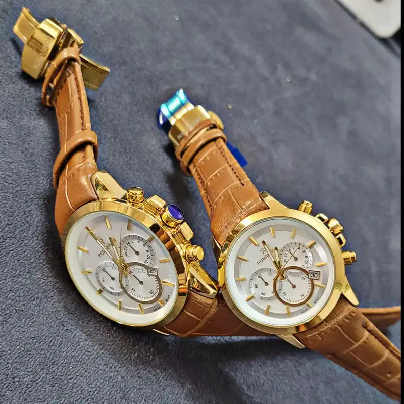 ست ساعت مچی عقربه ای زنانه و مردانه رومانسون مدل تک موتور ضد آب 01