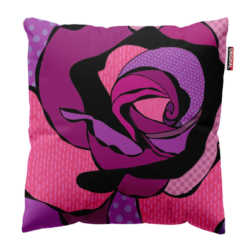 کوسن پاد آفرین مدل مینیمال طرح گل کد PK402304 سایز 40*40 سانتی متر