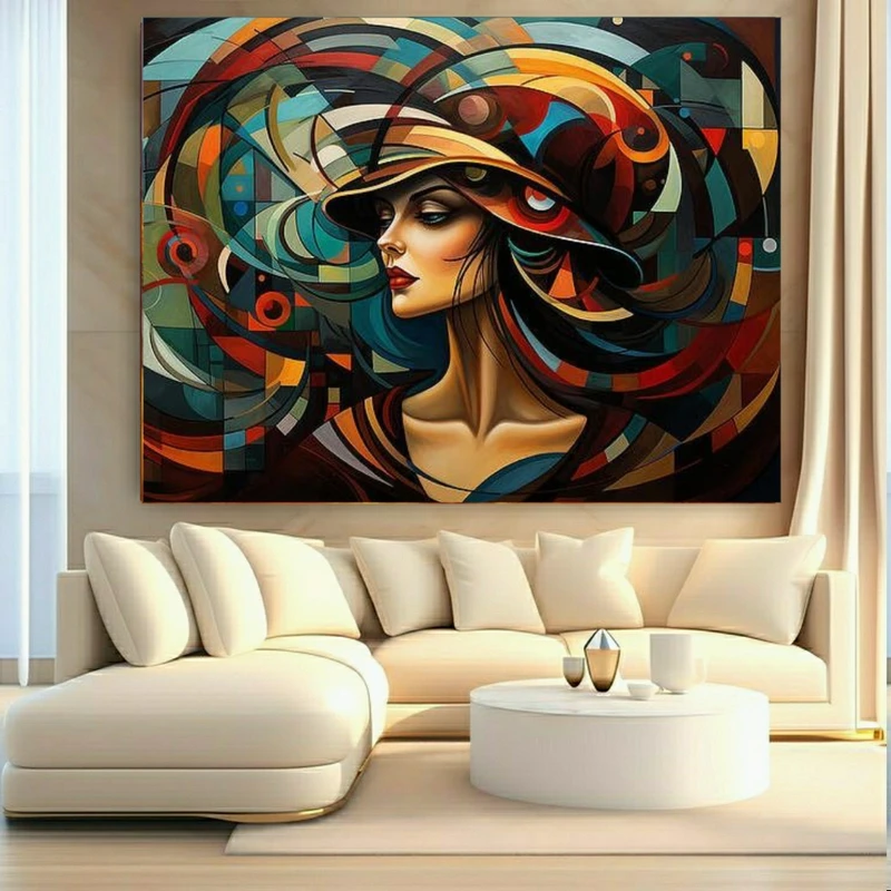 پوستر پارچه ای طرح مخمل پرتره مدل گرداب رنگ کد FP106597