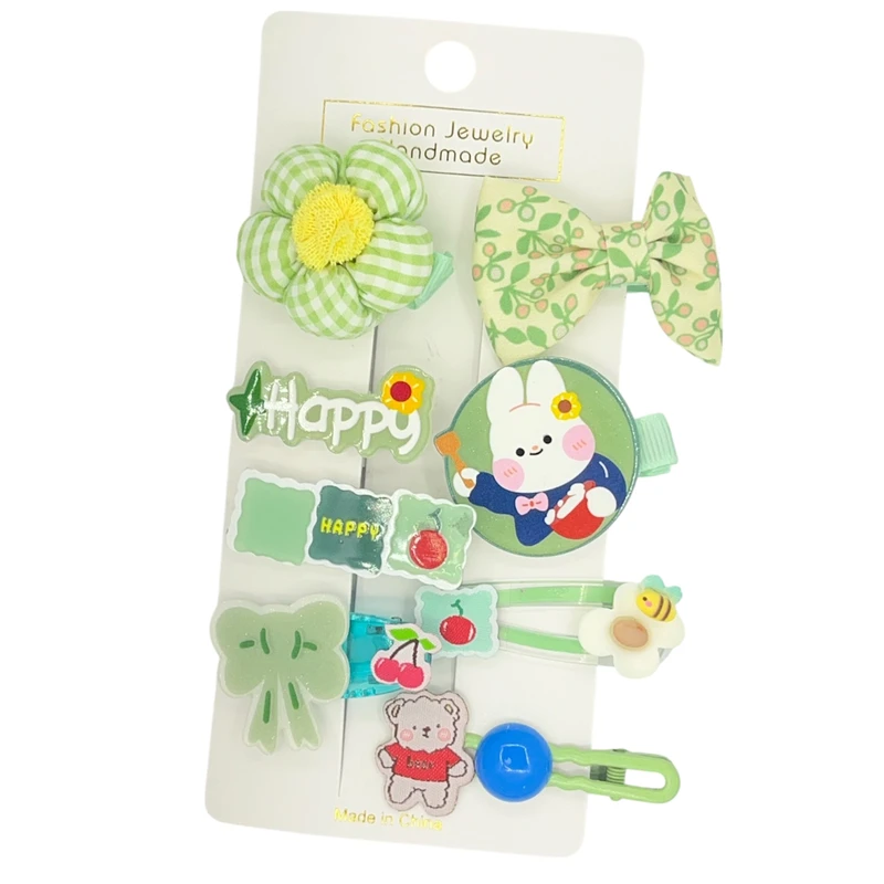 ست گیره و سنجاق مو دخترانه مدل N012 بسته 8 عددی