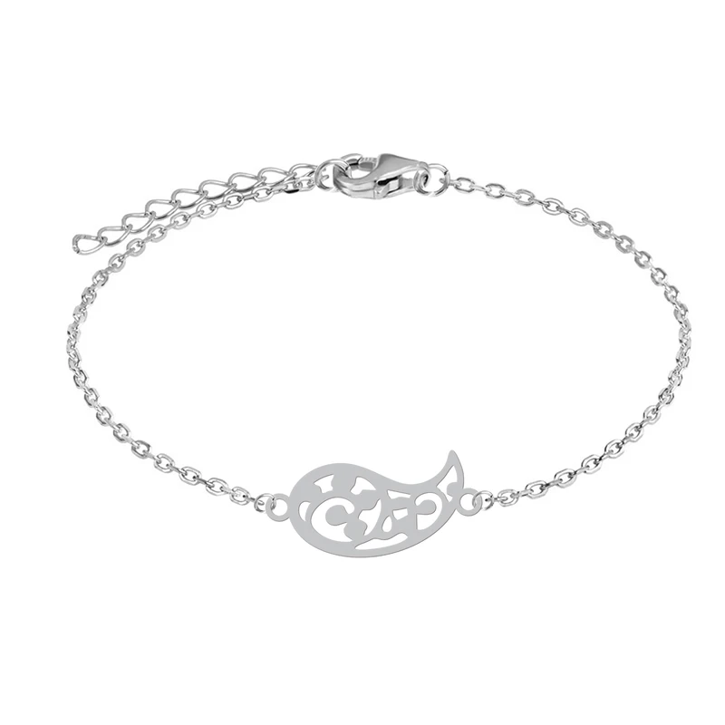 دستبند زنجیری زنانه هایکا طرح شاخه برگ کد zd.h 381