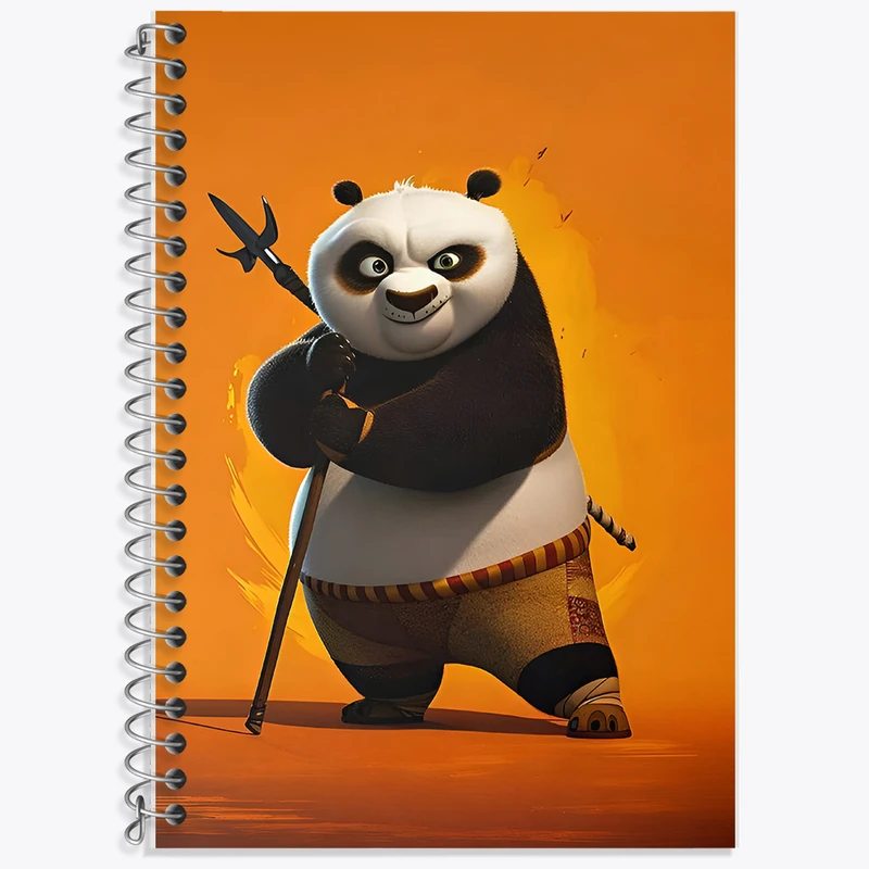 دفتر زبان 50 برگ خندالو مدل دو خط طرح پاندا کونگ فو کار کد F7070