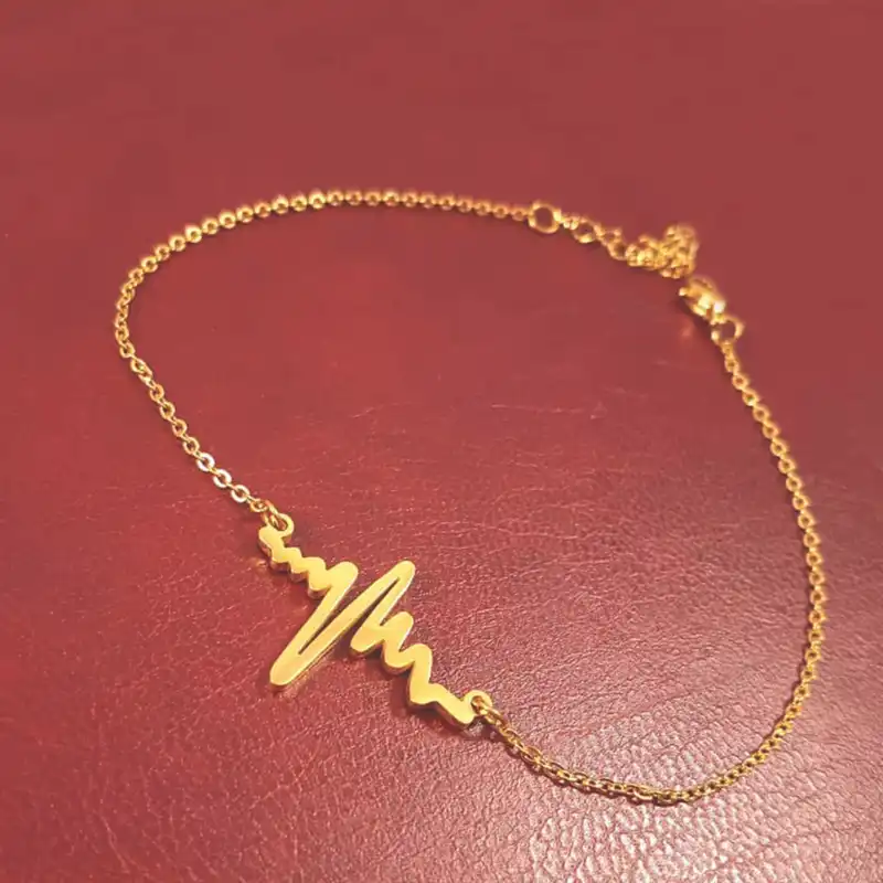 دستبند زنانه مدل ضربان قلب استیل کد 0012