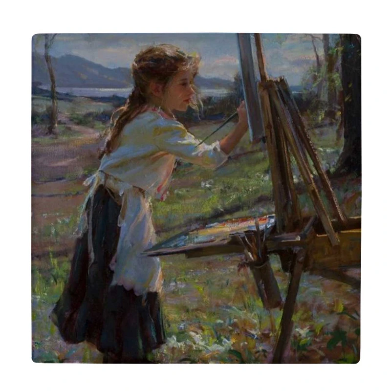   زیر لیوانی طرح نقاشی دختر نقاش کد    3422644_1091