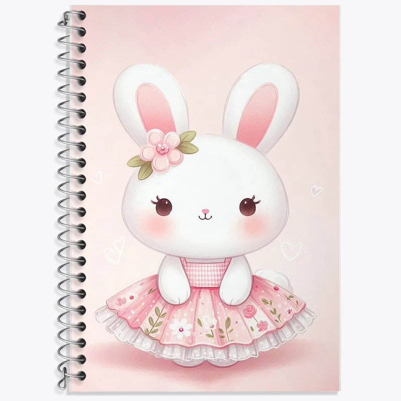 دفتر زبان 50 برگ خندالو مدل دو خط طرح خرگوش کیوت کد F2780