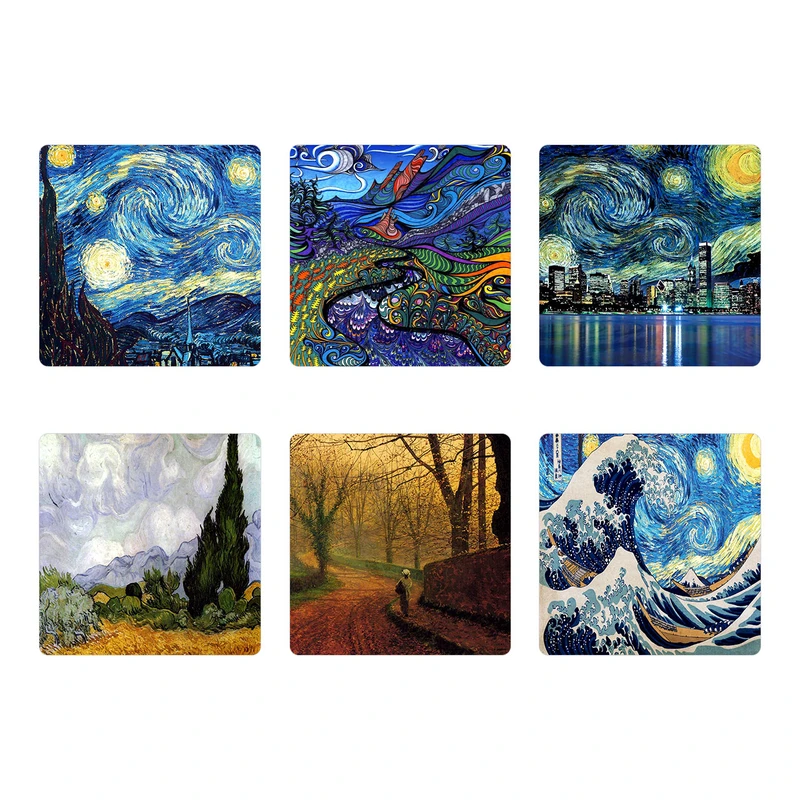 زیر لیوانی طرح نقاشی ونسان ون گوگ مدل set32 مجموعه 6 عددی
