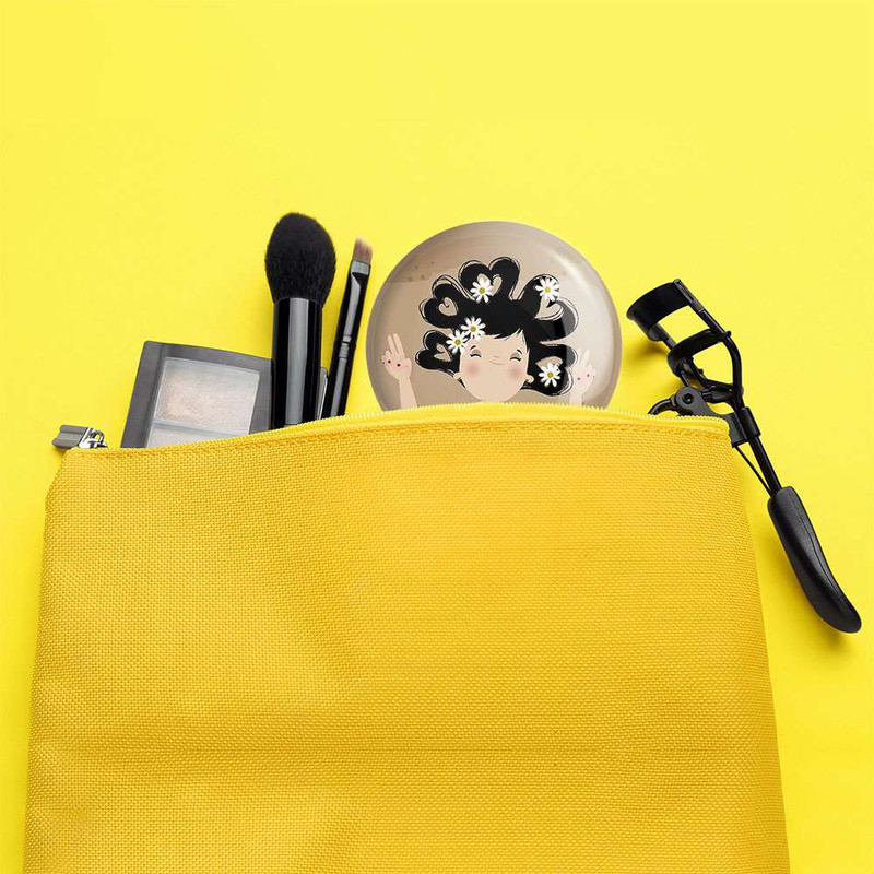 آینه جیبی خندالو مدل دخترونه  کد 6068