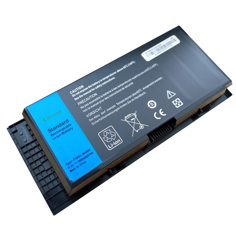 باتری لپ تاپ 9 سلولی گرین مدل fv993 مناسب برای dell precision m4600 m4700 m4800 سازگار با dell m6600 m6700 m6800