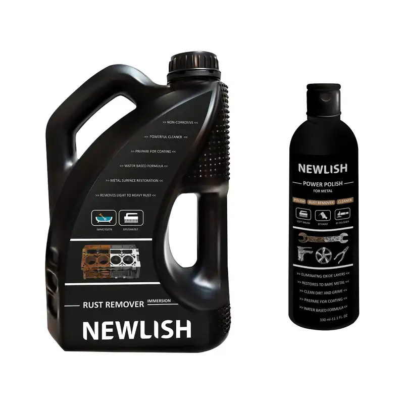 مایع زنگ بر و پولیش فلز نیولیش مدل 02  حجم 4 لیتر مجموعه دو عددی